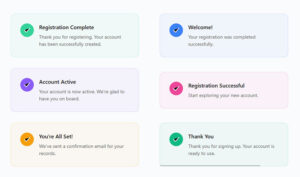 Register Success Vector Registration Success Message: 50+ Copy-Paste Examples