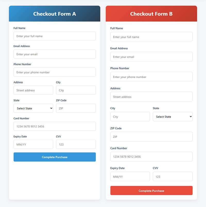 test different layouts