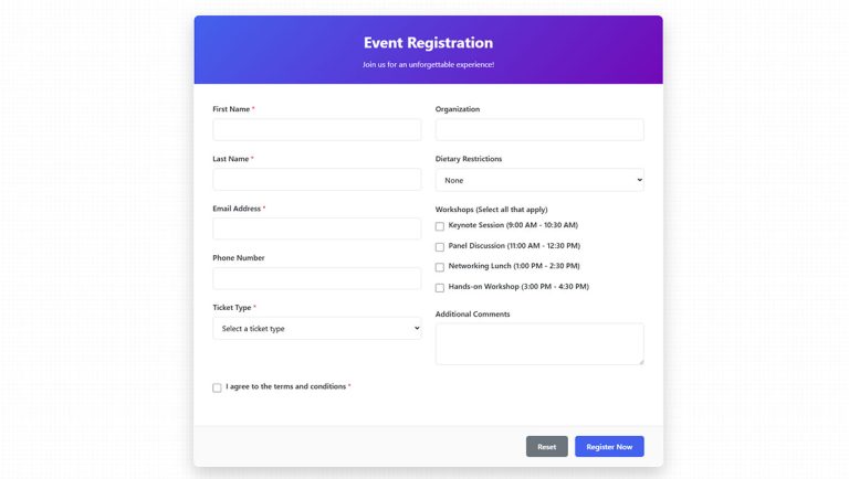 How To Create A WordPress Event Registration Form Without a Plugin
