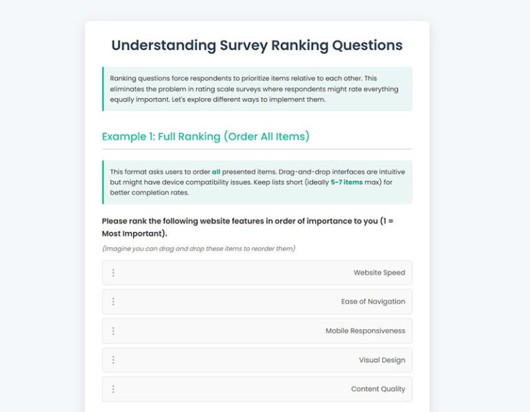 Possible Question On Ranking Reclassification Types of Survey Questions That Get Accurate Responses