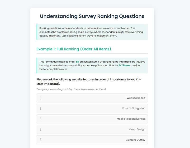 Ranking Questions