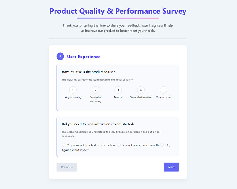User Experience Survey