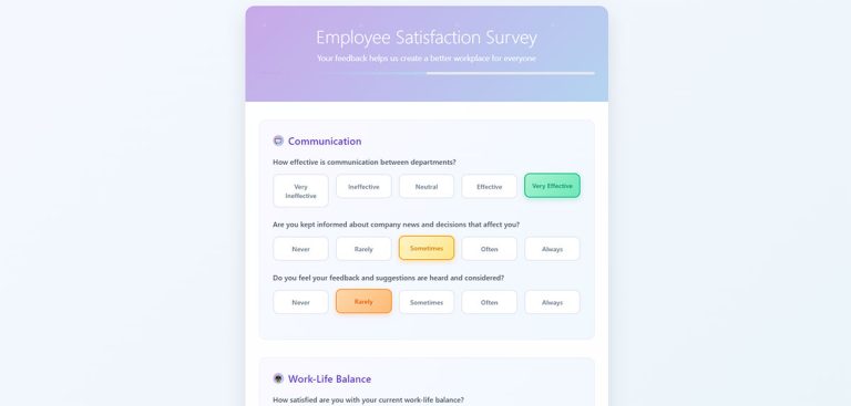 Employee Satisfaction Survey Questions for HR