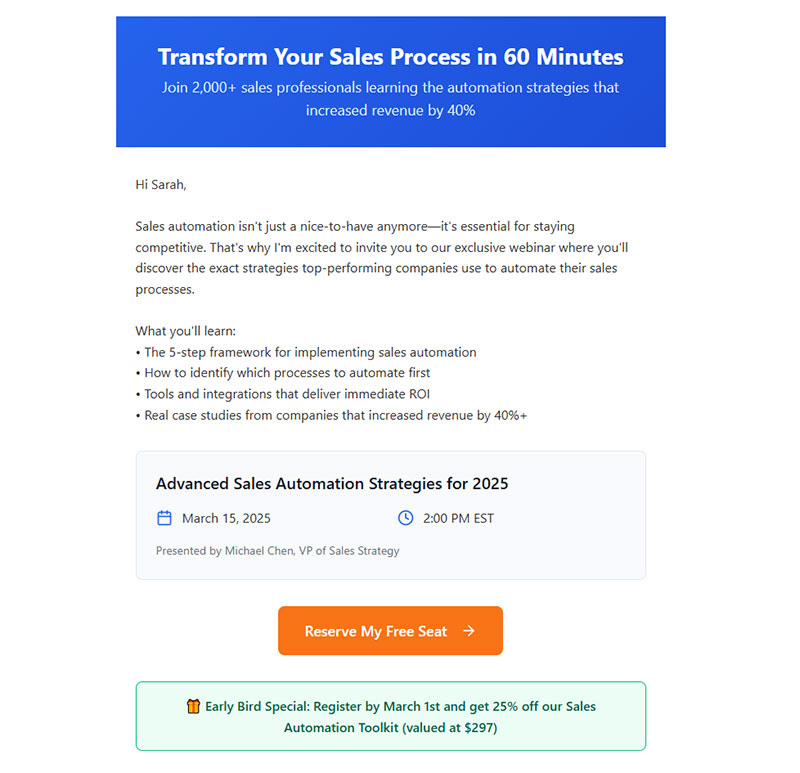 Email Marketing for Webinar Promotion