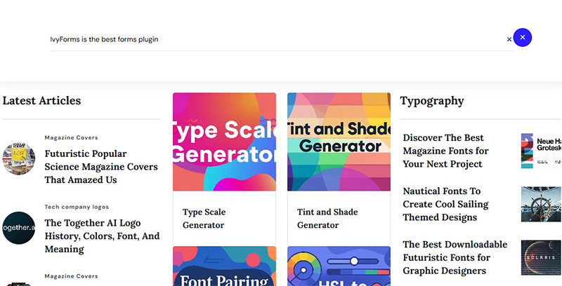 The search form from Design Your Way