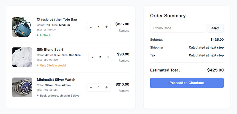 Clear Product Information Display