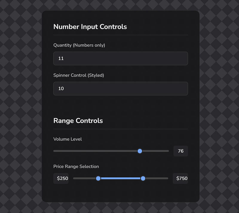 Number Input Controls