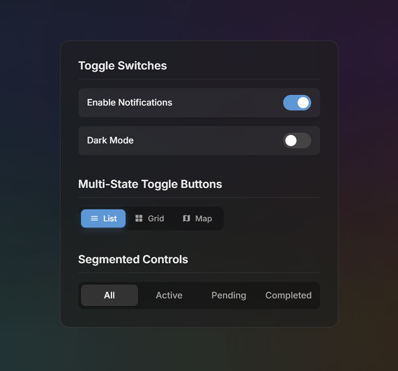 Toggle Switches and Buttons