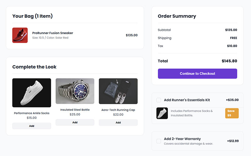 Upselling and Cross-selling Integration