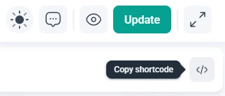 Copy icon next to the shortcode in IvyForms builder for quickly copying the shortcode.