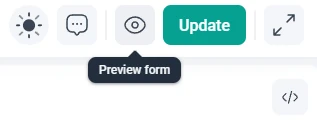 Top-right corner of the IvyForms builder showing the Update and Preview buttons.