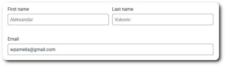 IvyForms form with name field's placeholder and email field's default values  for a logged-in user