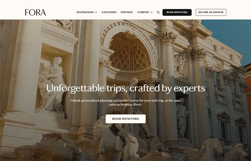 fora travel website