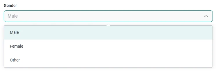 Front-end view of a Dropdown field in an IvyForms form showing single or multiple selection.