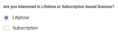 Front-end view of a Radio Button field in an IvyForms form showing multiple selectable options.