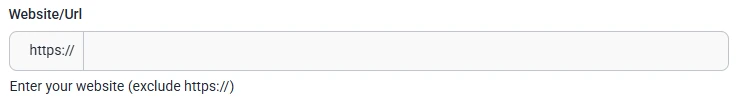 Front-end view of a Website or URL field in an IvyForms form.