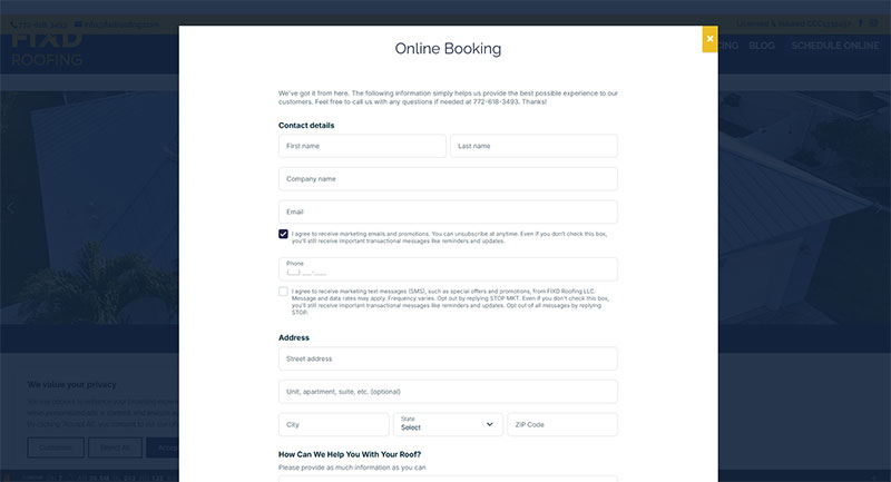 Contact Form Placement and Design