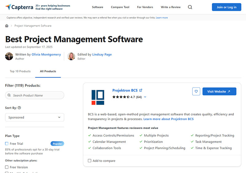 Review and Comparison Sites