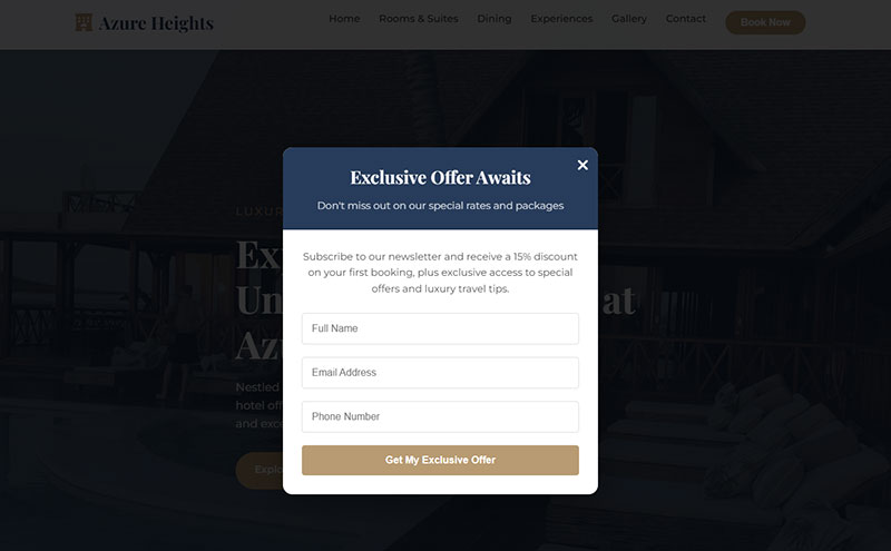 Website Forms and Pop-ups