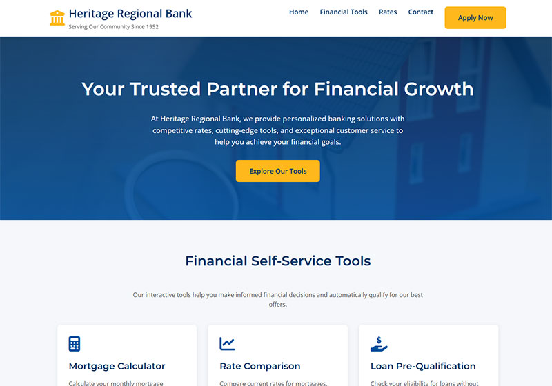 Bank Website Lead Capture