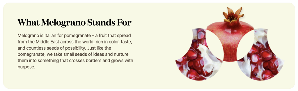 melograno idea behind the brand name