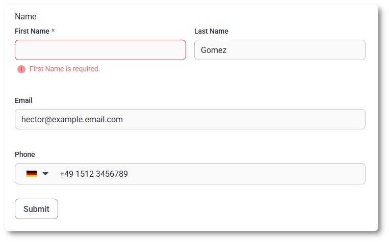 Required field validation message shown when a field is left empty