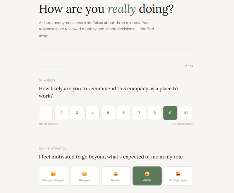 Employee Engagement Pulse Survey Questions