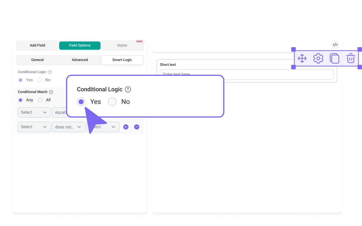 IvyForms conditional logic feature