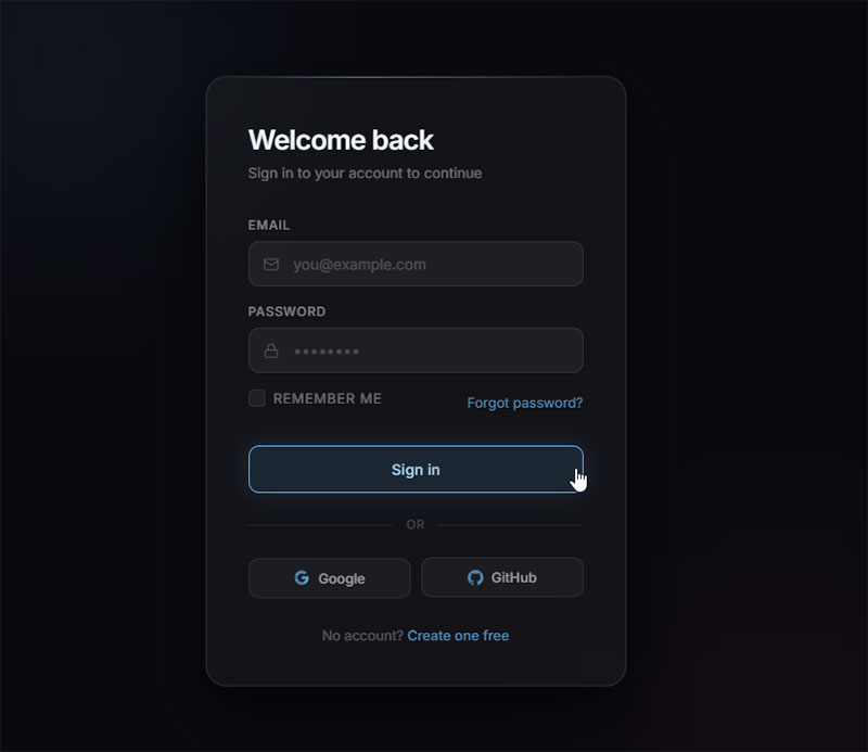 Dark Mode with Ghost Button