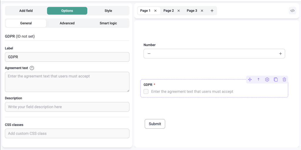 gdpr field ivyforms