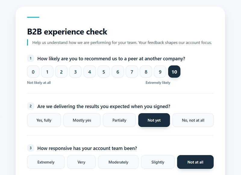 B2B NPS Questions