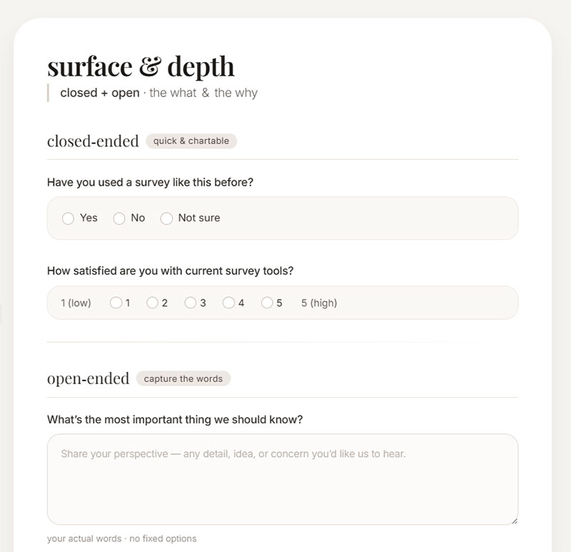 Closed-Ended and Open-Ended Questions