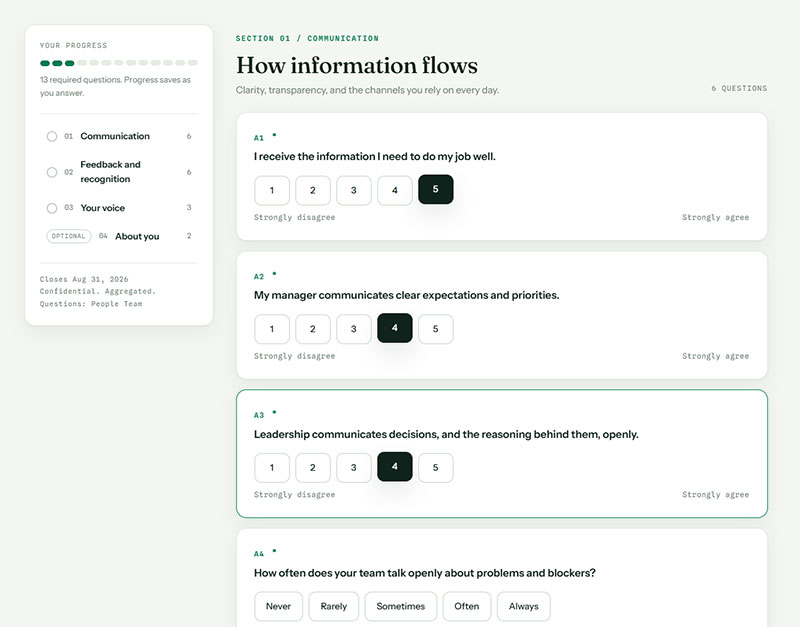 Communication and Feedback Questions