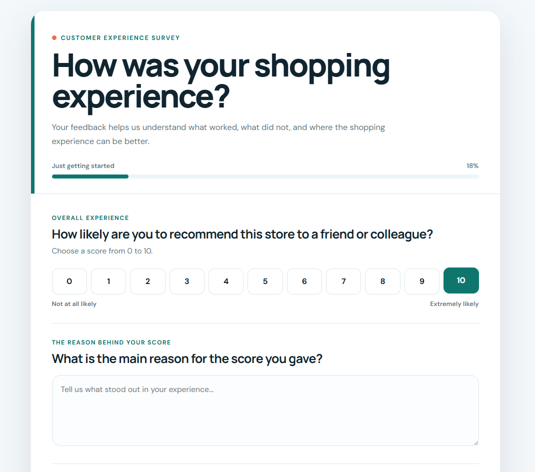 Ecommerce NPS Questions