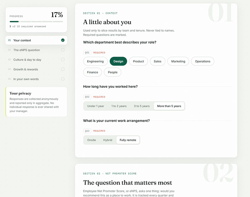 Employee Net Promoter Score Questions