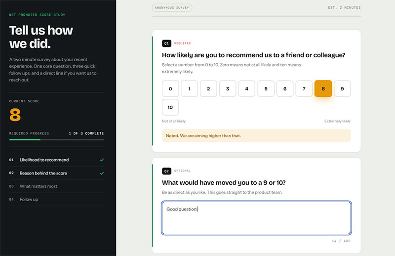 Net Promoter Score Questions