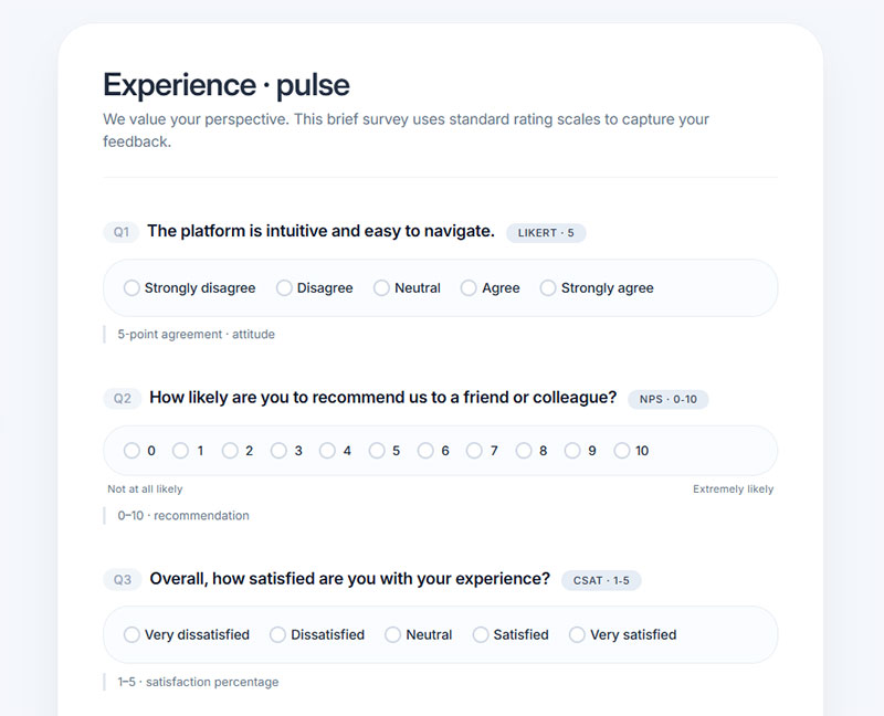 Rating Scale Questions
