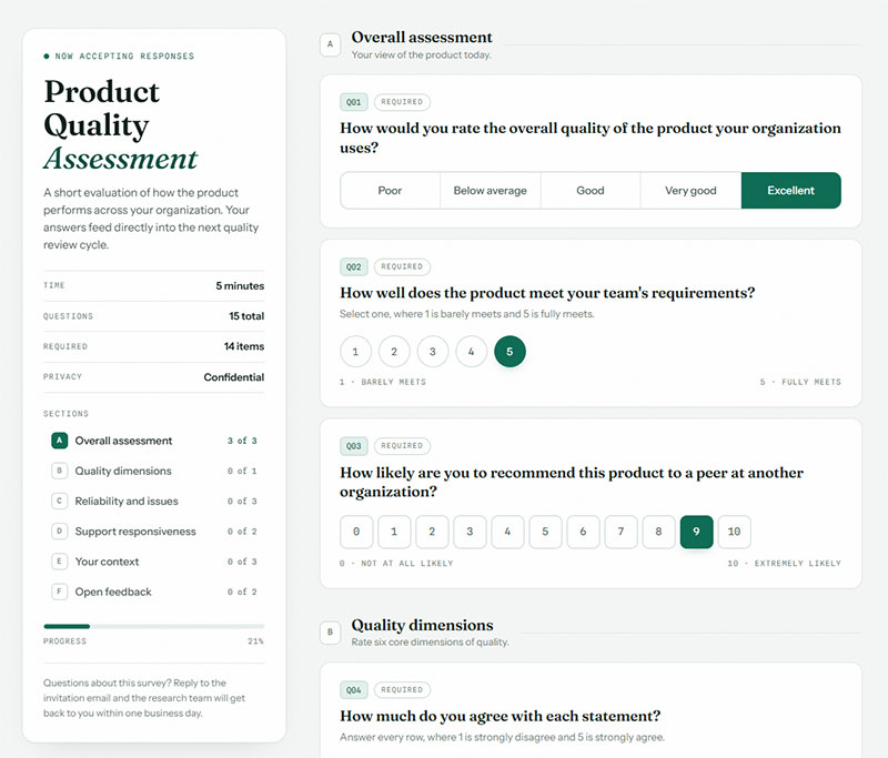 What Changes in B2B Product Quality Surveys