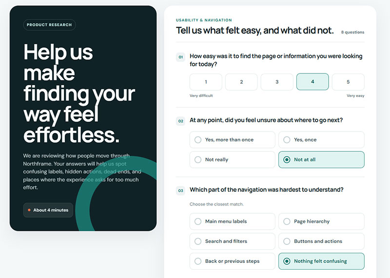 Which Usability and Navigation Survey Questions Reveal UX Problems