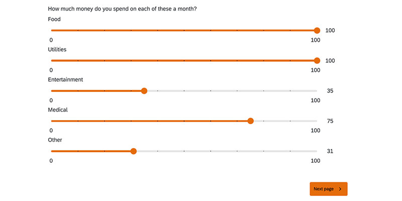 Slider and Scored Questions
