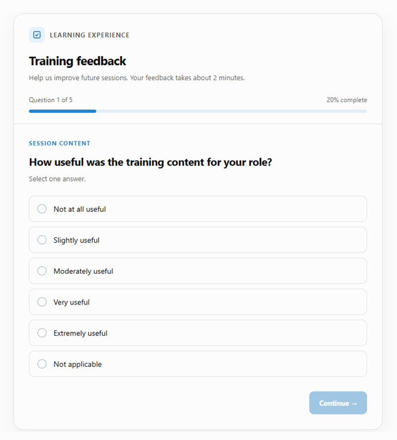 How to word training survey questions and how many to ask