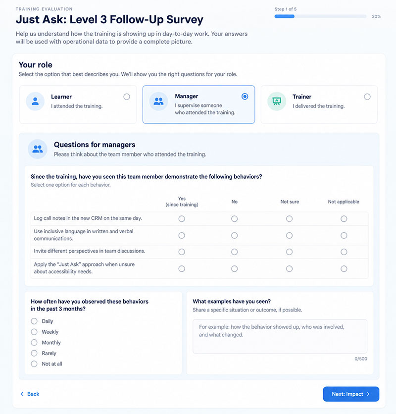 Manager and trainer questions