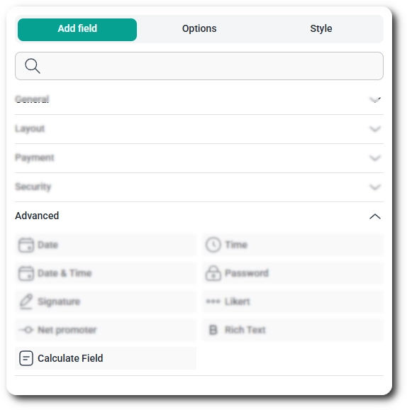 Calculate Field option in the Advanced section of the IvyForms Add field tab